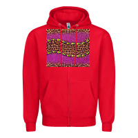 Red mardi gras  leopard pink glitter bead Zipper Hoodie - BarkalooDesign