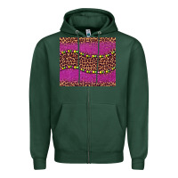 Sports Green mardi gras  leopard pink glitter bead Zipper Hoodie - BarkalooDesign