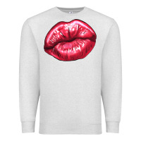 Oatmeal Heather lips mark Premium Sweatshirt - NancyCooperArtShop
