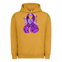 Pigment Peanut Butter purple ribbon with boxing gloves Urban Hoodie - NancyCooperArtShop