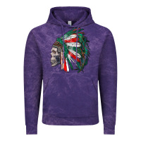 Cloud Purple mexican indian headdress with skull Vintage Hoodie - RanaPortraitStore