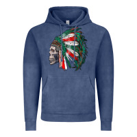 Vintage Denim mexican indian headdress with skull Vintage Hoodie - RanaPortraitStore