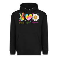 Black peace love happiness Heavyweight Hoodie - NancyCooperArtShop