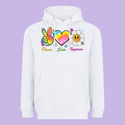 Peace Love Happiness Heavyweight Hoodie Designed By Nancycooperartshop