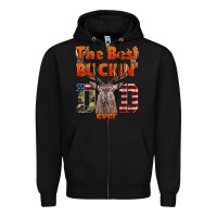 Black The Best Bucking Dad Ever Zipper Hoodie - LillyAllenDesigns