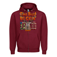 Burgundy The Best Bucking Dad Ever Zipper Hoodie - LillyAllenDesigns