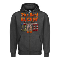 Charcoal Heather The Best Bucking Dad Ever Zipper Hoodie - LillyAllenDesigns