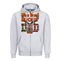 Heather Grey The Best Bucking Dad Ever Zipper Hoodie - LillyAllenDesigns