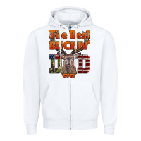 White The Best Bucking Dad Ever Zipper Hoodie - LillyAllenDesigns
