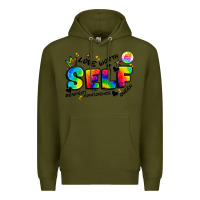 Army Green self love tie dye Premium Hoodie - Artiststas