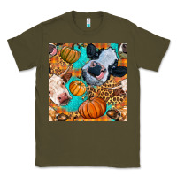Army Green autumn cows seamless pattern Classic Tee - BundleAndBundleShop