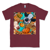 Burgundy autumn cows seamless pattern Classic Tee - BundleAndBundleShop
