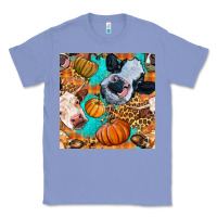 Colony Blue autumn cows seamless pattern Classic Tee - BundleAndBundleShop