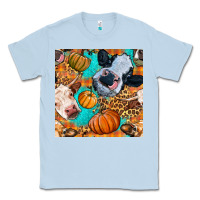 Dusty Blue autumn cows seamless pattern Classic Tee - BundleAndBundleShop