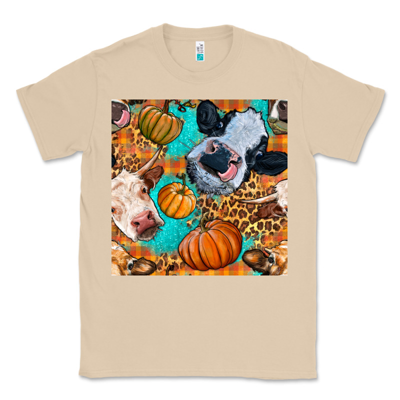 Autumn Cows Seamless Pattern Classic Tee by BundleAndBundleShop | Teevron
