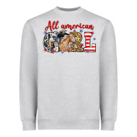 Heather Grey All American girl with cowgirl Heavyweight Sweatshirt - Neo Western