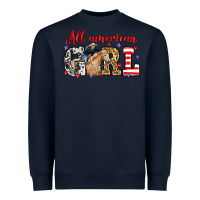 Navy All American girl with cowgirl Heavyweight Sweatshirt - Neo Western