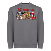 All American Girl With Cowgirl Heavyweight Sweatshirt | Teevron