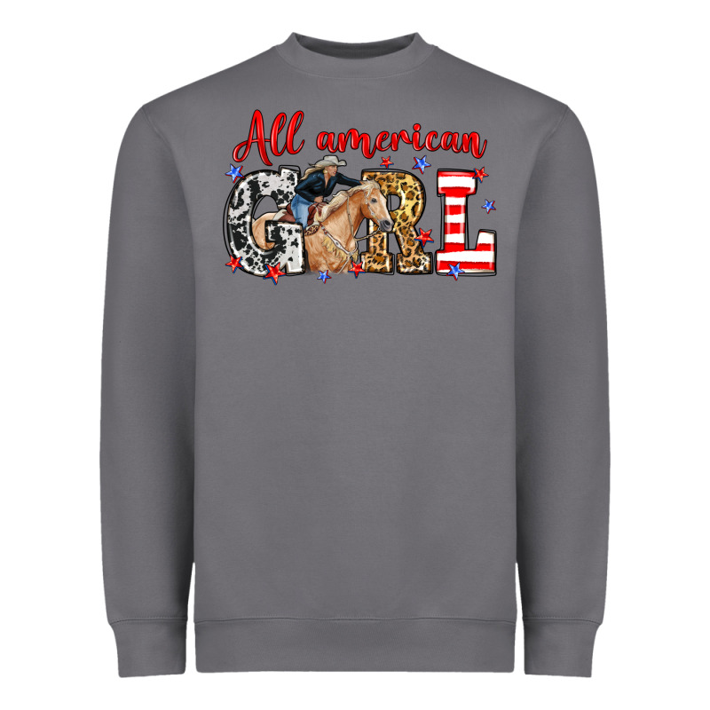 All American Girl With Cowgirl Heavyweight Sweatshirt by Neo Western | Teevron