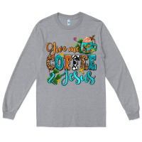 Heather Grey gıve me coffee and jesus Long Sleeve Tee - AdoDesignShop