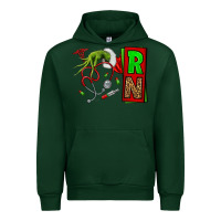 Forest Green Christmas Character  Nurse Urban Hoodie - NancyCooperArtShop