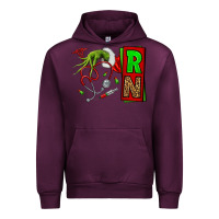 Mauve Wine Christmas Character  Nurse Urban Hoodie - NancyCooperArtShop