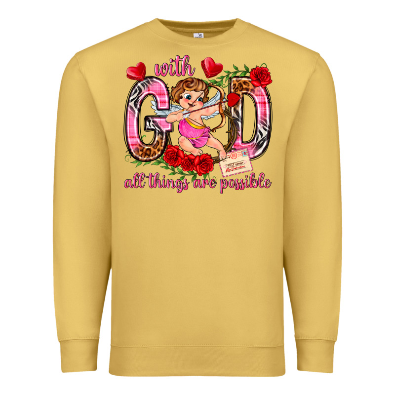 With God All Things Are Possible Premium Sweatshirt by NancyCooperArtShop | Teevron