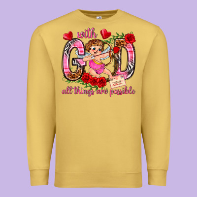 With God All Things Are Possible Premium Sweatshirt Designed By Nancycooperartshop