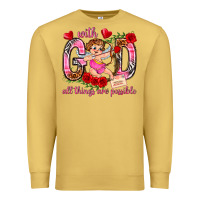 Antique Gold with god all things are possible Premium Sweatshirt - NancyCooperArtShop