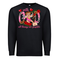 Black with god all things are possible Premium Sweatshirt - NancyCooperArtShop