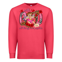Cardinal with god all things are possible Premium Sweatshirt - NancyCooperArtShop