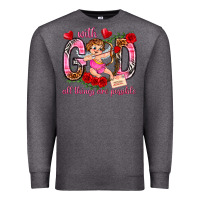Charcoal Heather with god all things are possible Premium Sweatshirt - NancyCooperArtShop