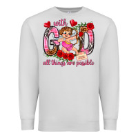 Dove Grey with god all things are possible Premium Sweatshirt - NancyCooperArtShop