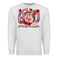 Oatmeal Heather with god all things are possible Premium Sweatshirt - NancyCooperArtShop