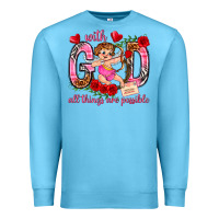 Ocean Blue with god all things are possible Premium Sweatshirt - NancyCooperArtShop