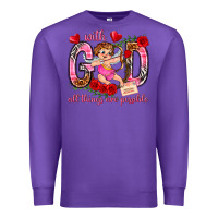 Purple with god all things are possible Premium Sweatshirt - NancyCooperArtShop