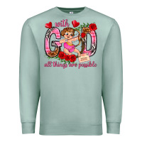 Seafoam with god all things are possible Premium Sweatshirt - NancyCooperArtShop