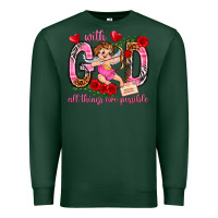 Sports Green with god all things are possible Premium Sweatshirt - NancyCooperArtShop