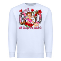 White with god all things are possible Premium Sweatshirt - NancyCooperArtShop