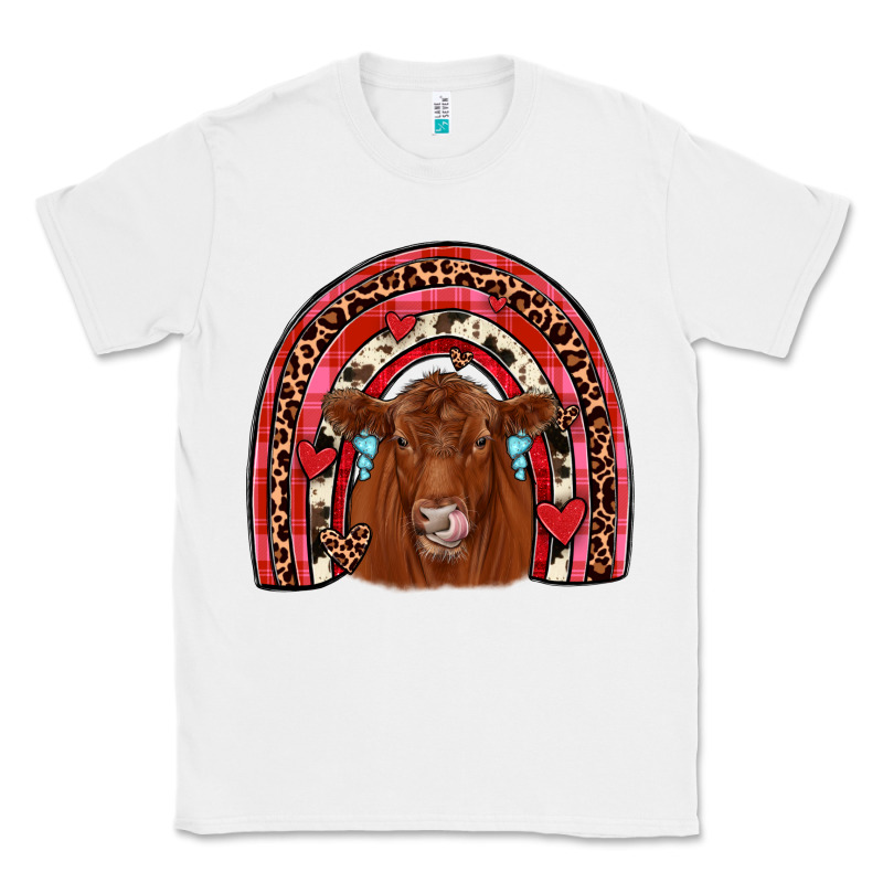 Valentines Red Angus Rainbow Classic Tee by JahusDesignShop | Teevron