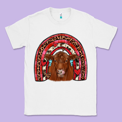 Valentines Red Angus Rainbow Classic Tee Designed By Jahusdesignshop