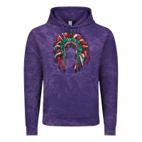 Cloud Purple mexican flag indian headdress Vintage Hoodie - RanaPortraitStore