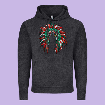 Mexican Flag Indian Headdress Vintage Hoodie Designed By Ranaportraitstore