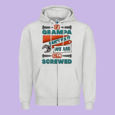 If Grampa Can't Fix It We Are All Screwed Zipper Hoodie Designed By Jasminsmagicworld