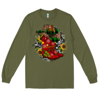 Army Green Christmas Cowboy Boots Long Sleeve Tee - JahusDesignShop