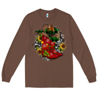 Chestnut Christmas Cowboy Boots Long Sleeve Tee - JahusDesignShop