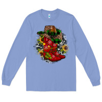 Colony Blue Christmas Cowboy Boots Long Sleeve Tee - JahusDesignShop