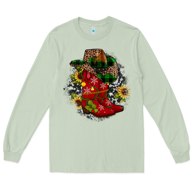 Christmas Cowboy Boots Long Sleeve Tee by JahusDesignShop | Teevron