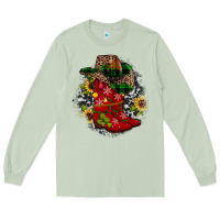 Matcha Christmas Cowboy Boots Long Sleeve Tee - JahusDesignShop