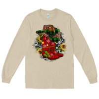 Mushroom Christmas Cowboy Boots Long Sleeve Tee - JahusDesignShop